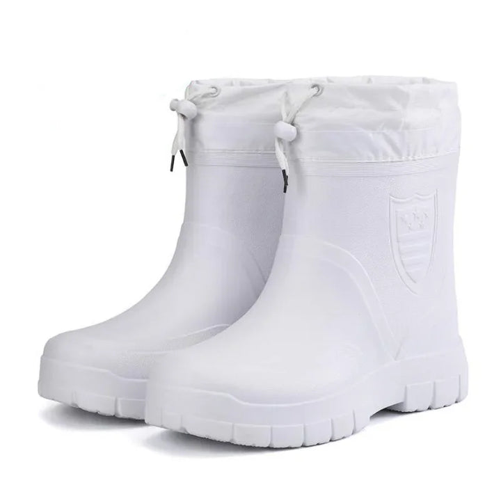 Men's Fleece Lined Waterproof Rubber Rain Boots