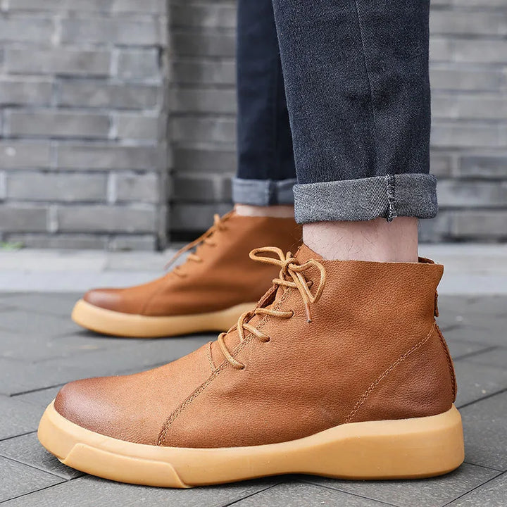 Men's Leather Lace-Up Casual Chukka Boots