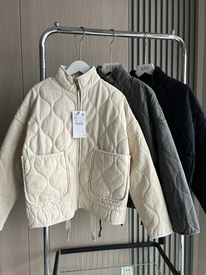 Women's Fleece Zip Up Quilted Jacket