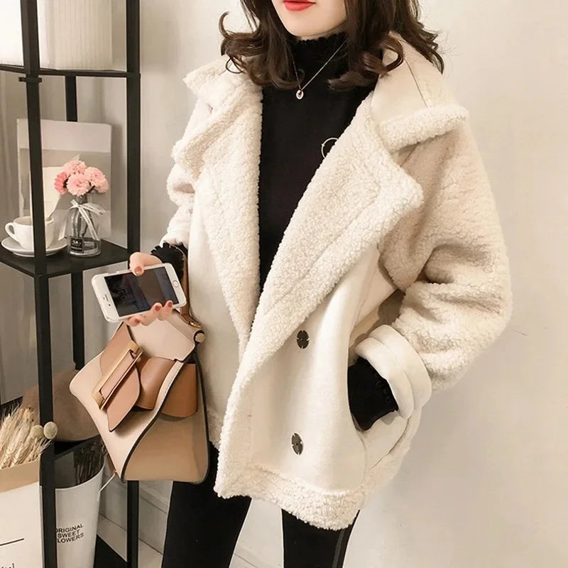 Women's Faux-Shearling Suede Aviator Jacket