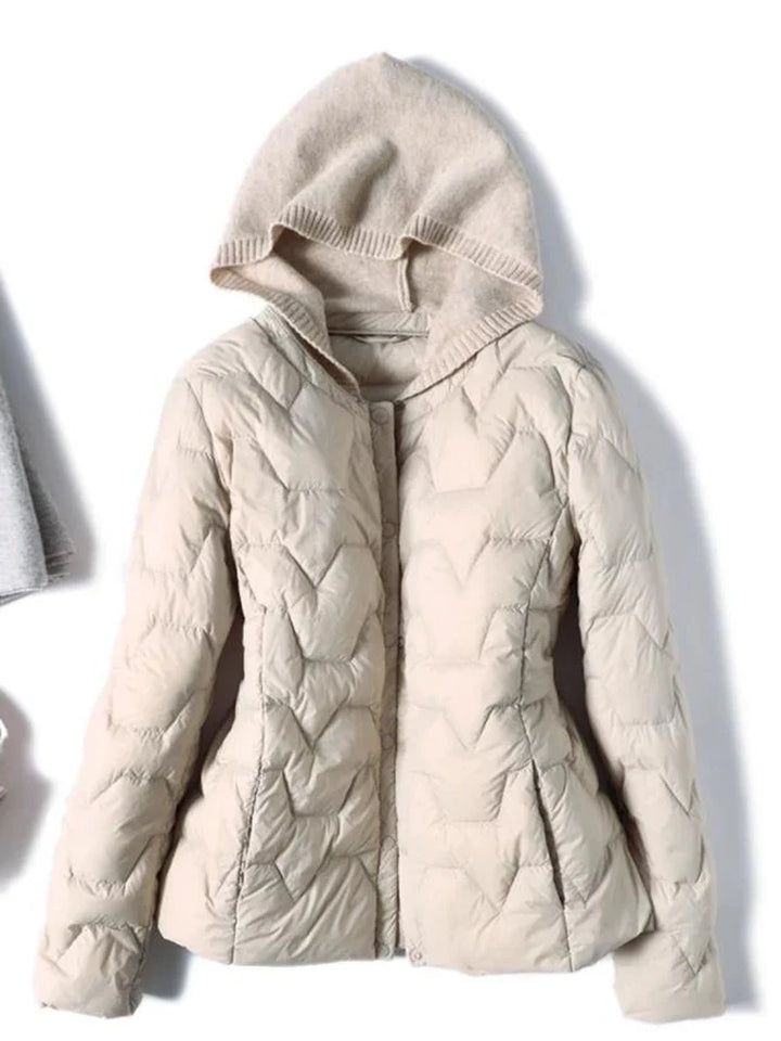 Women's Puffer Jacket Hooded Quilted Parka Coat Warm Outerwear