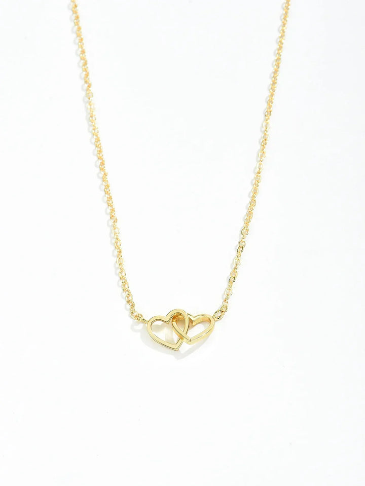 Women's Gold interlocking Heart Pendant Necklace