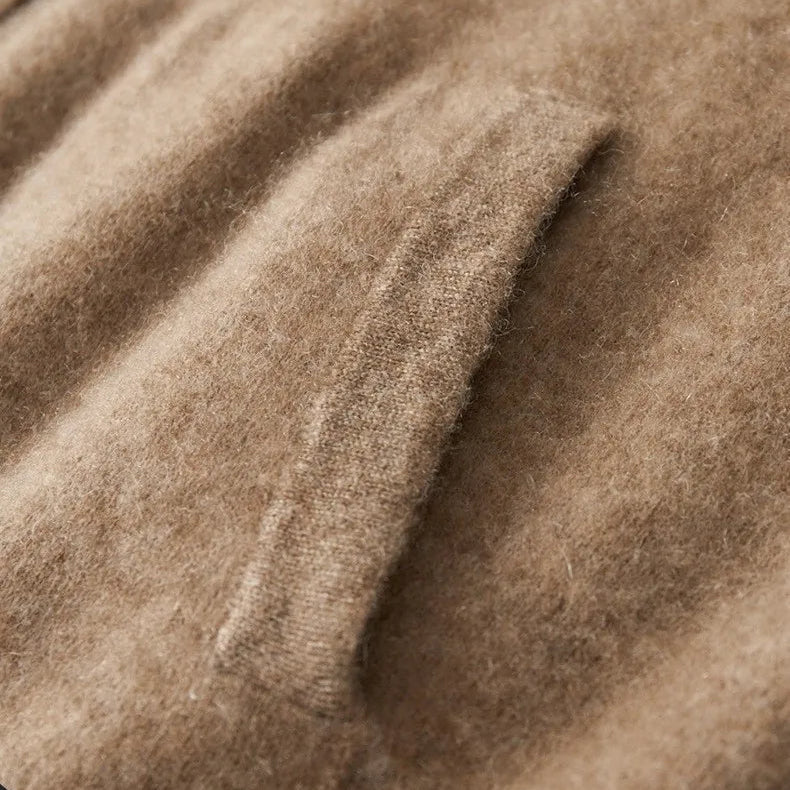 Veste-sweat à capuche zippée en maille de laine réversible pour homme