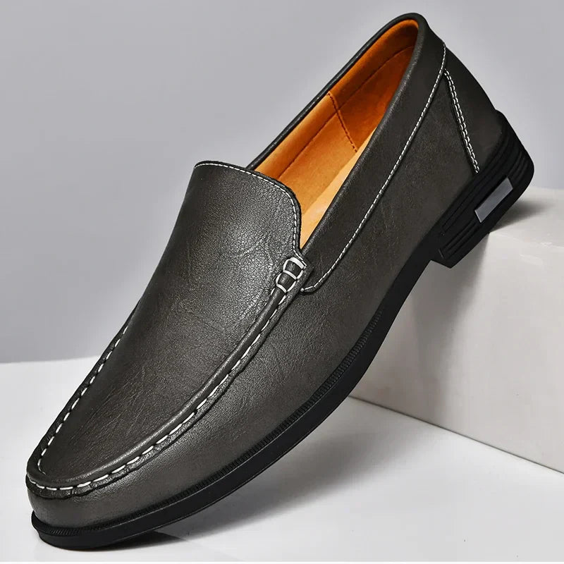 Men's Leather Slip-on Loafers Formal Shoes Office Wedding Moccasins