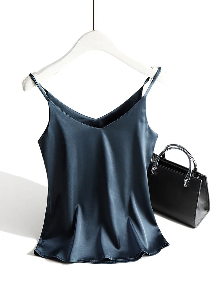 Women's Silk Camisole Sleeveless V-Neck Tank Top