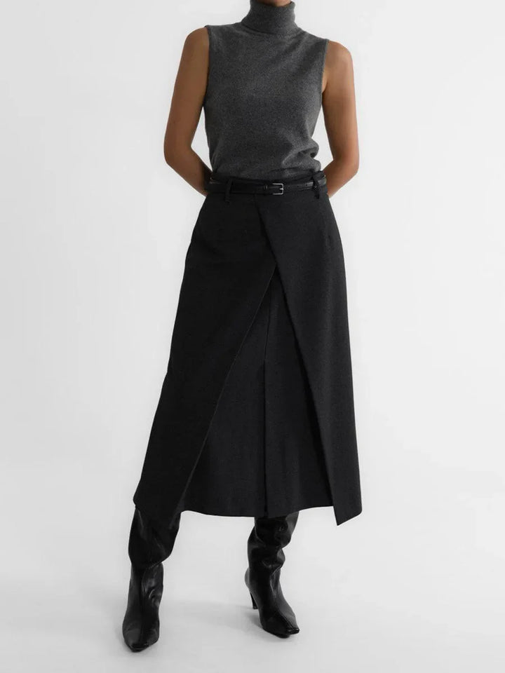 Women's Wool Turtleneck Sleeveless Tank Top