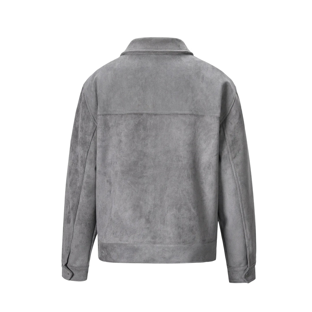 Men's Faux Suede Bomber Jacket Harrington Coat Outwear