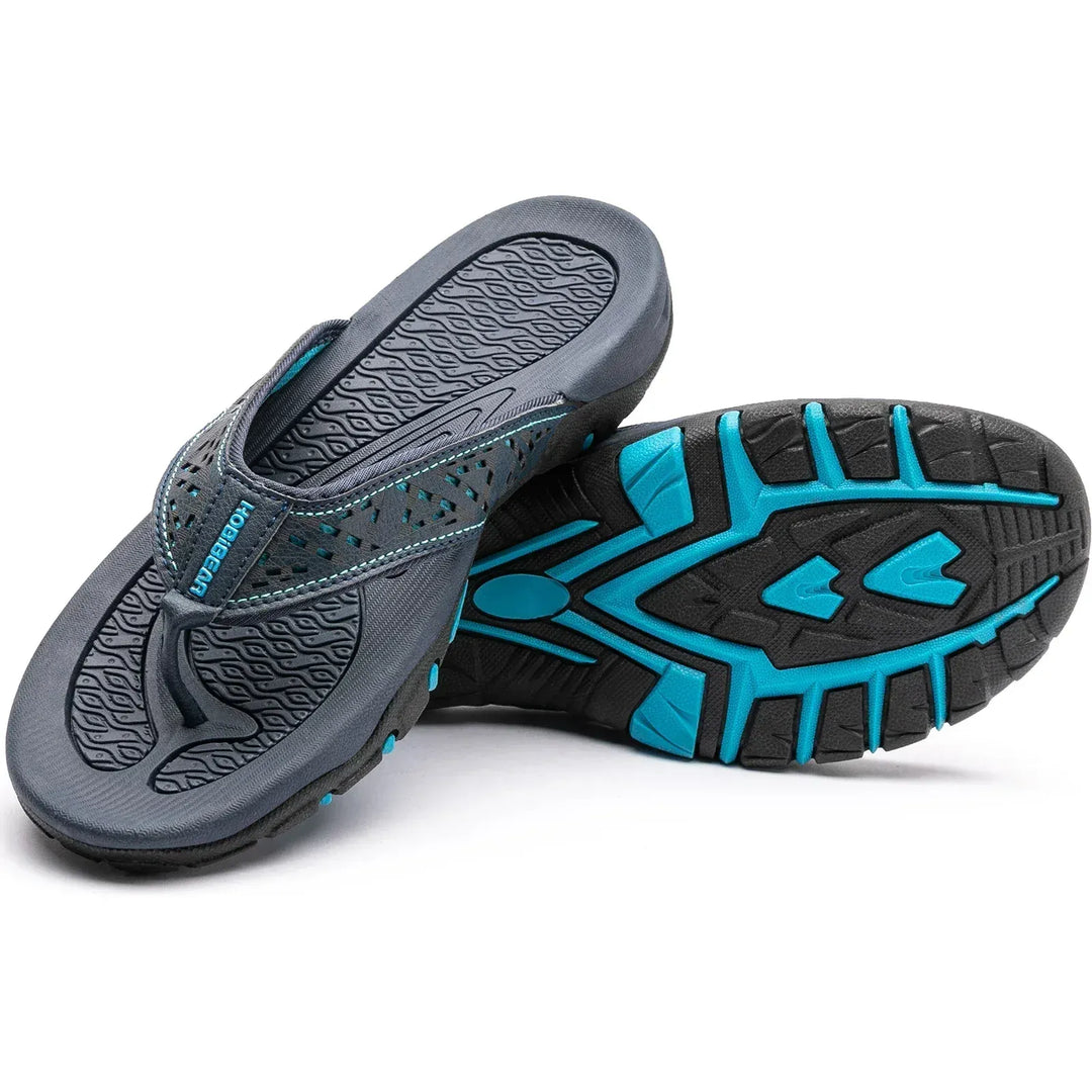 Flip Flops Men's Leather Arch Support Comfort Cushioned Summer Beach Thongs