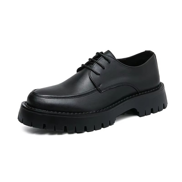 Women's Chunky Platform Leather Loafers Slip On Dress Shoes