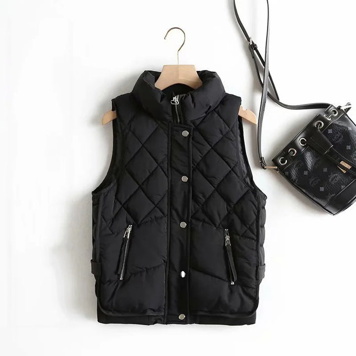 Gilet matelassé sans manches pour femme en nylon, veste d’extérieur rembourrée