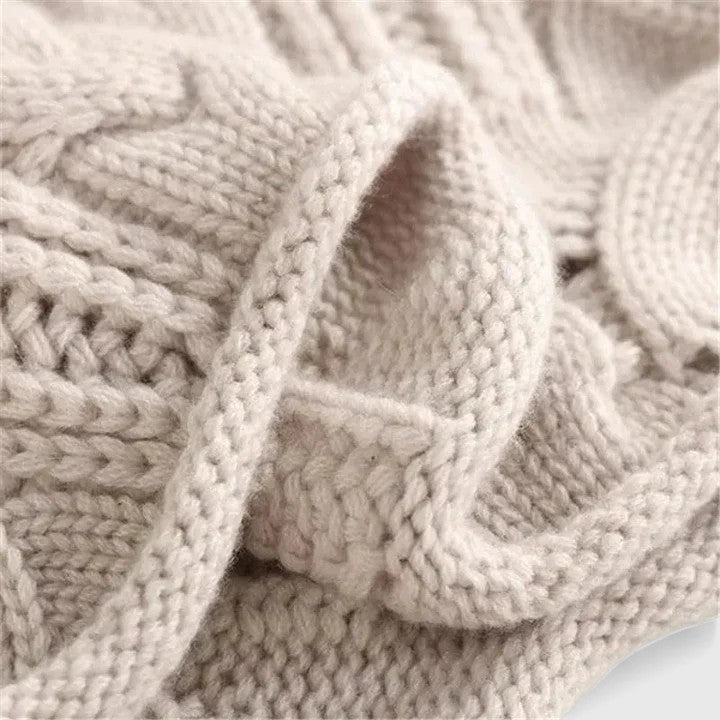 Women's Turtleneck Sweater Cable Knit Wool Jumper