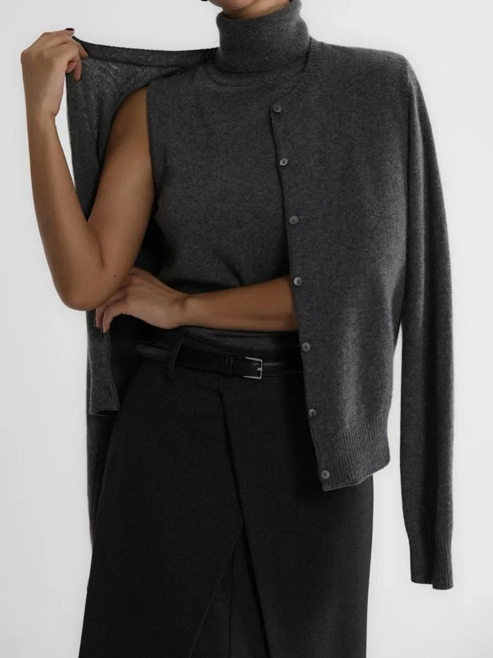 Women's Wool Turtleneck Sleeveless Tank Top