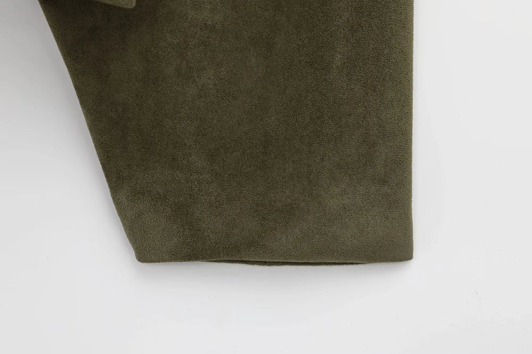 Women's Suede Bomber Jacket Casual Outerwear Coat