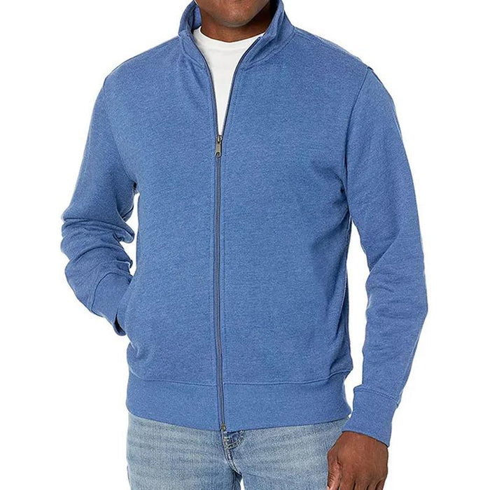 Men's Knit Full Zip Cardigan Sweater Merino Wool Mix Jacket