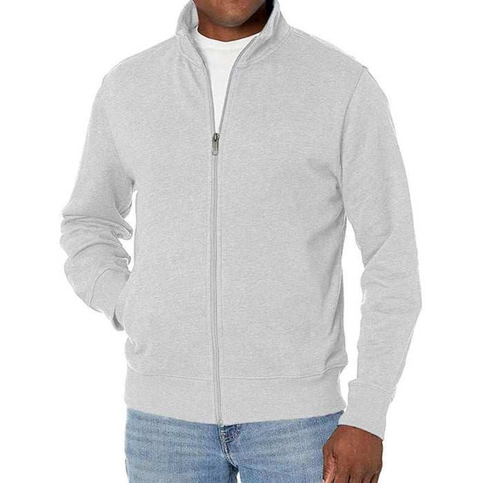 Men's Knit Full Zip Cardigan Sweater Merino Wool Mix Jacket