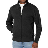 Men's Knit Full Zip Cardigan Sweater Merino Wool Mix Jacket