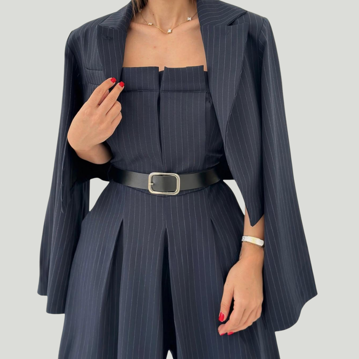 Women’s Knit Wide-Leg Jumpsuit & Blazer Set