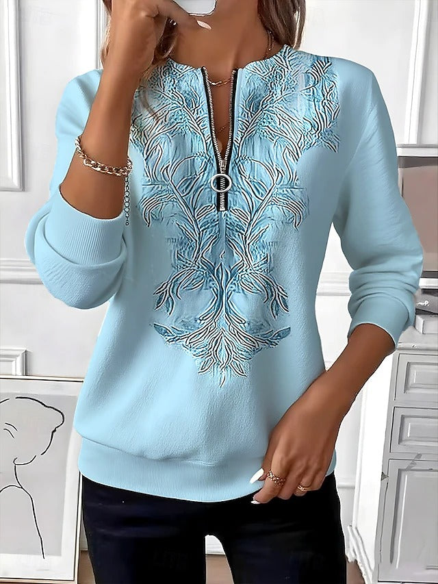 Women's Knit Quarter Zip Pullover Sweatshirt