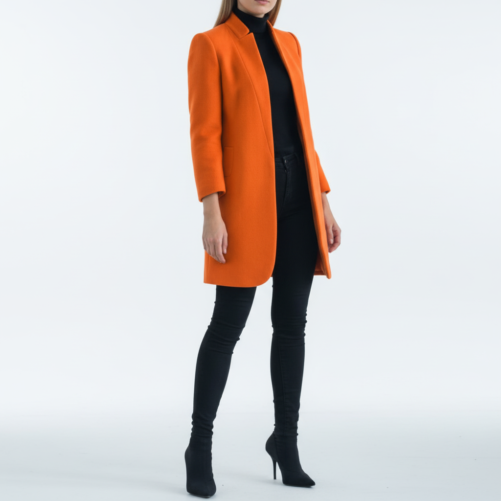 Women’s Wool-Blend Stand-Collar Overcoat