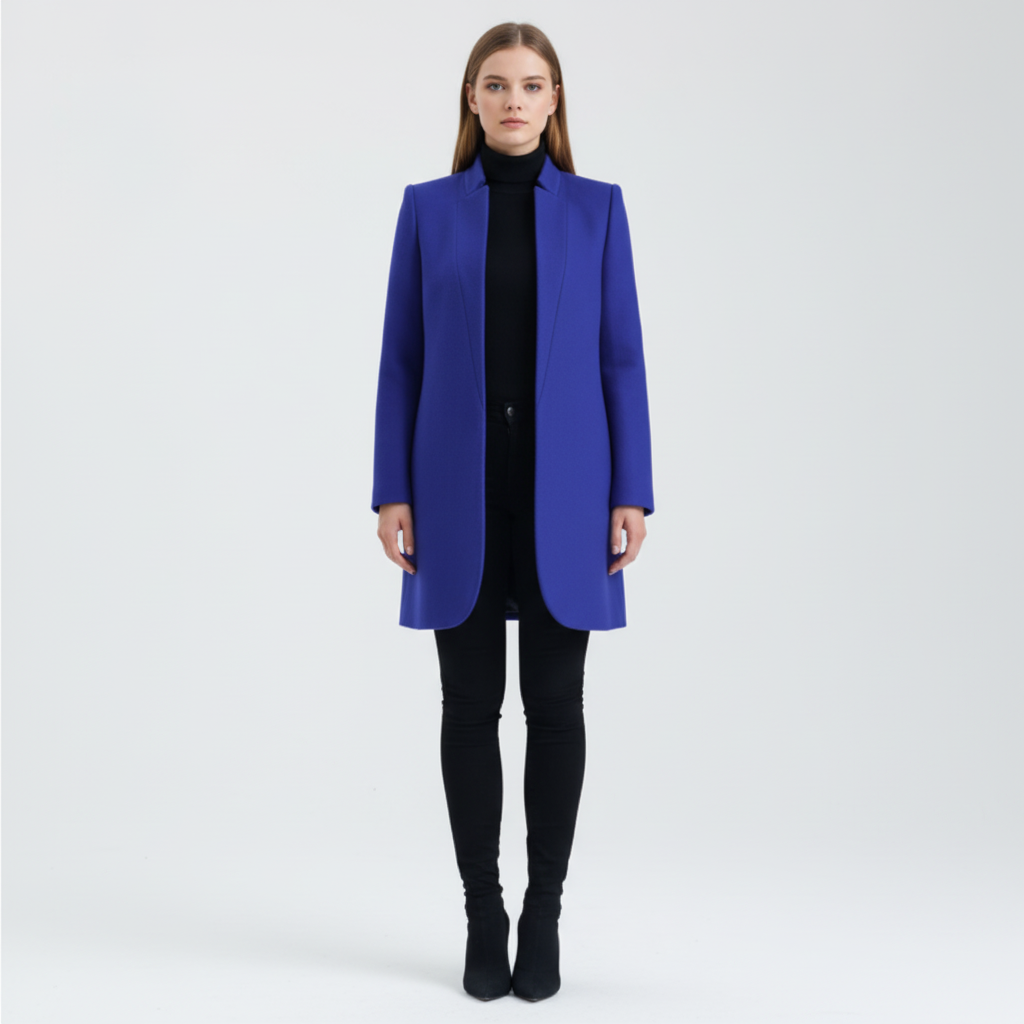 Women’s Wool-Blend Stand-Collar Overcoat