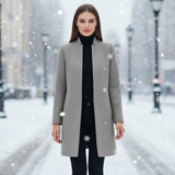 Women’s Wool-Blend Stand-Collar Overcoat