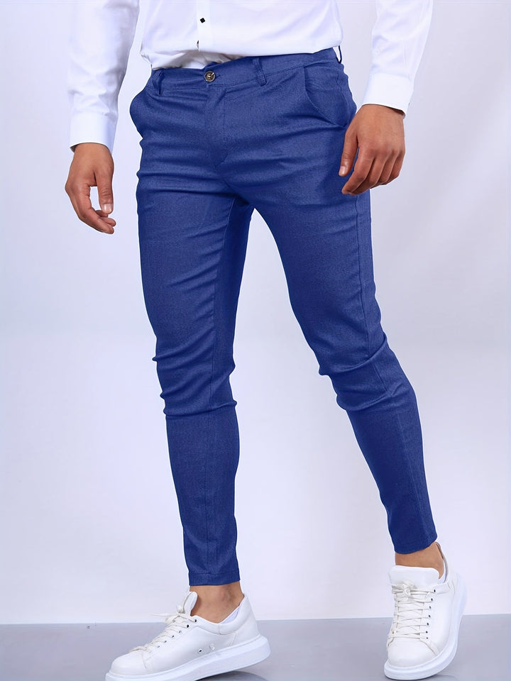 Men’s Linen Blend Tailored Slim-Fit Chino Trousers