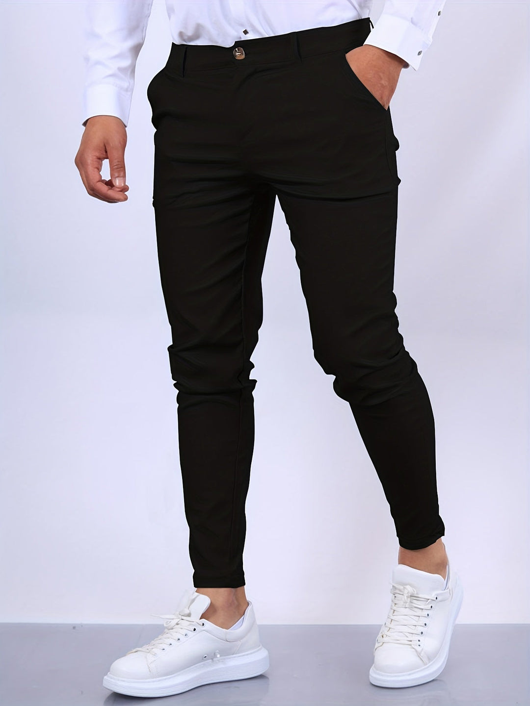 Men’s Linen Blend Tailored Slim-Fit Chino Trousers