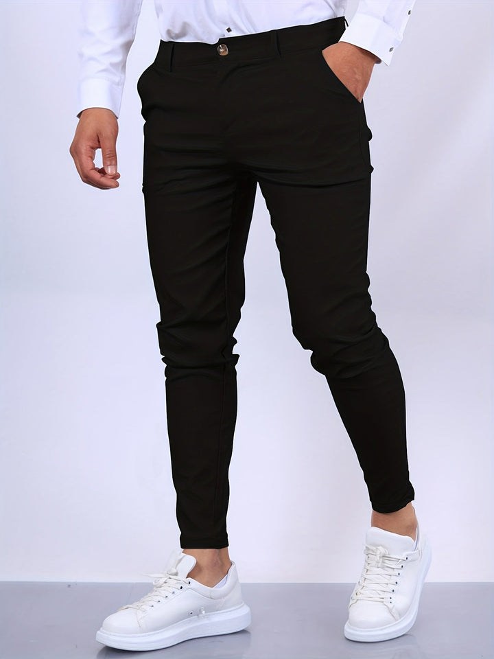 Men’s Linen Blend Tailored Slim-Fit Chino Trousers
