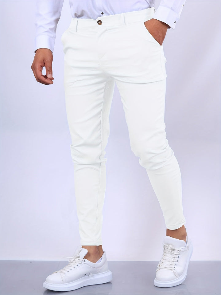 Men’s Linen Blend Tailored Slim-Fit Chino Trousers
