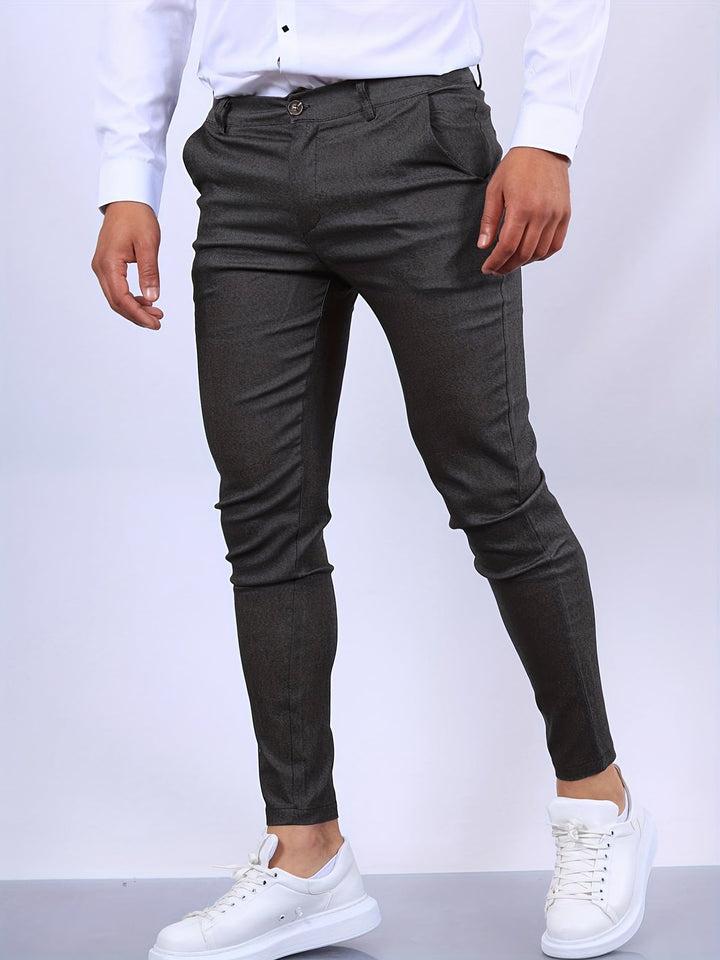 Men’s Linen Blend Tailored Slim-Fit Chino Trousers