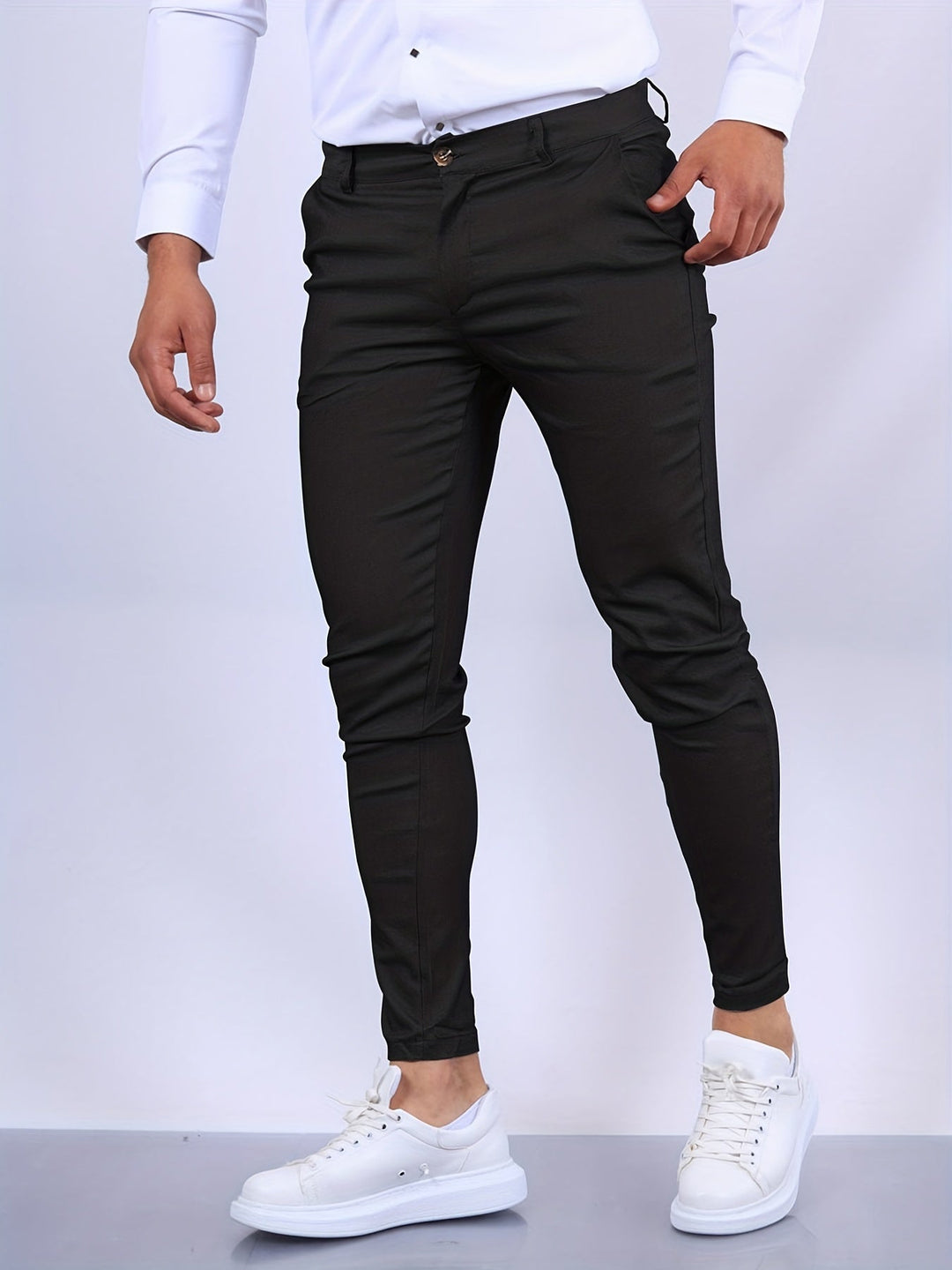 Men’s Linen Blend Tailored Slim-Fit Chino Trousers
