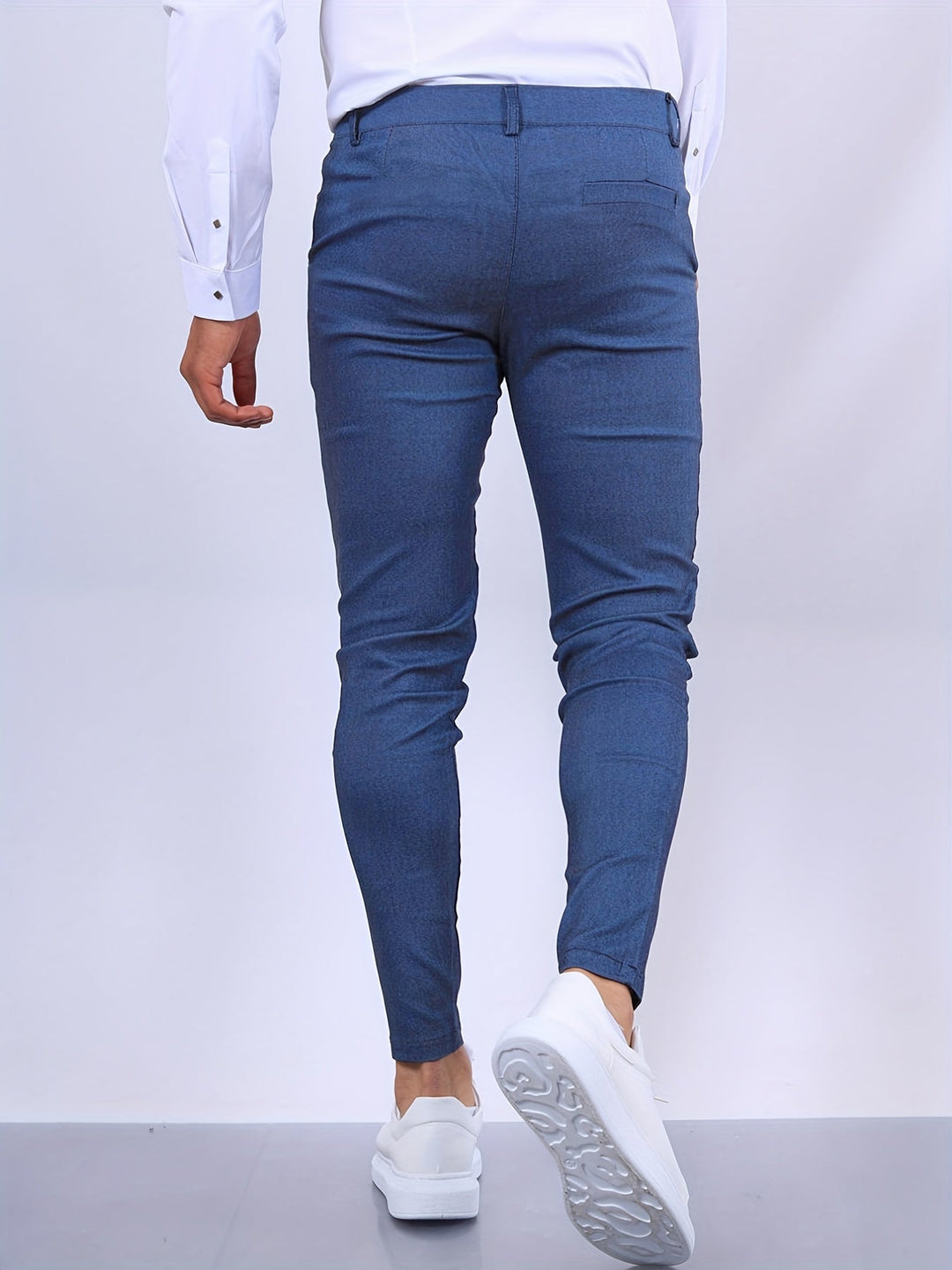 Men’s Linen Blend Tailored Slim-Fit Chino Trousers