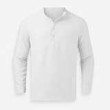 Men's Linen Henley Long Sleeve Shirt Casual Top