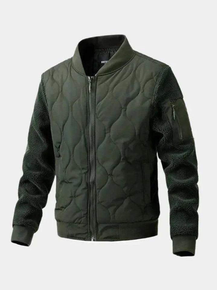Men’s Fleece-Lined Quilted Flight Bomber Jacket