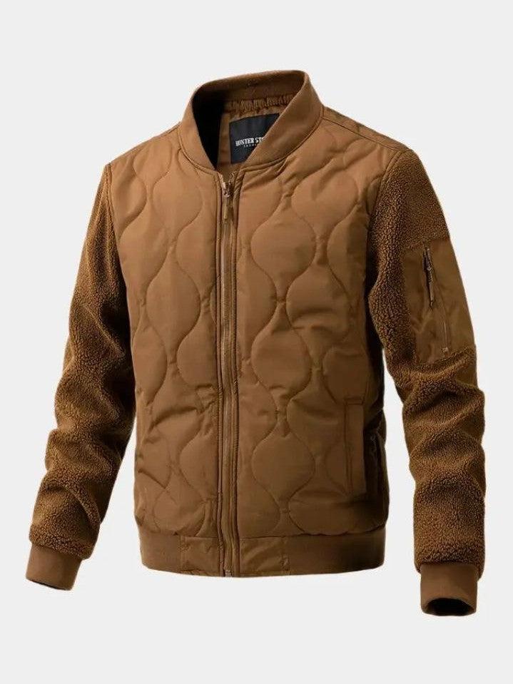 Men’s Fleece-Lined Quilted Flight Bomber Jacket