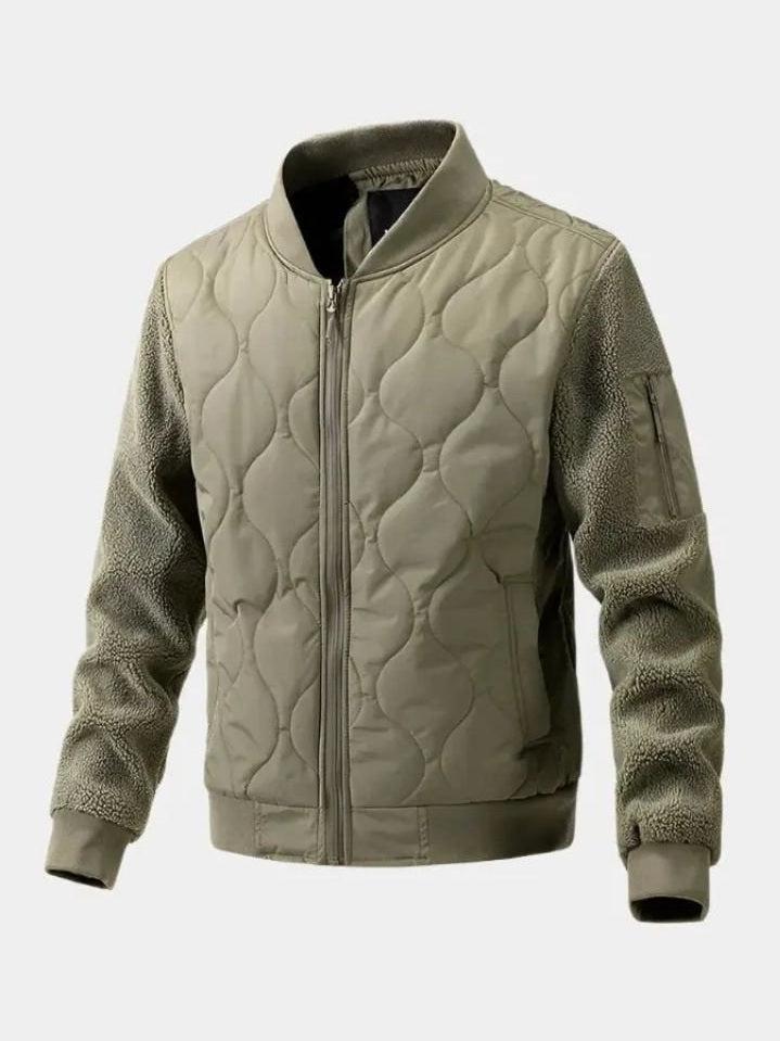 Men’s Fleece-Lined Quilted Flight Bomber Jacket