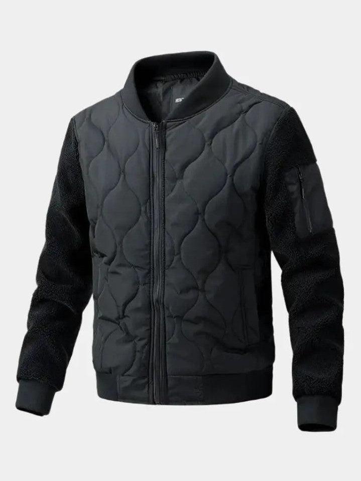 Men’s Fleece-Lined Quilted Flight Bomber Jacket