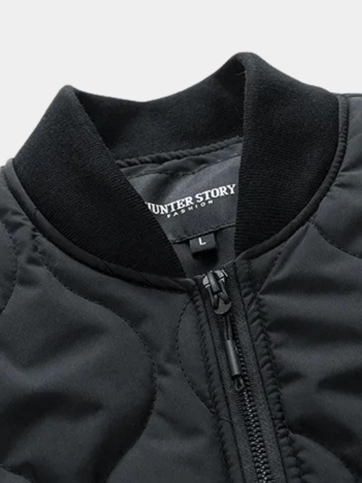 Men’s Fleece-Lined Quilted Flight Bomber Jacket