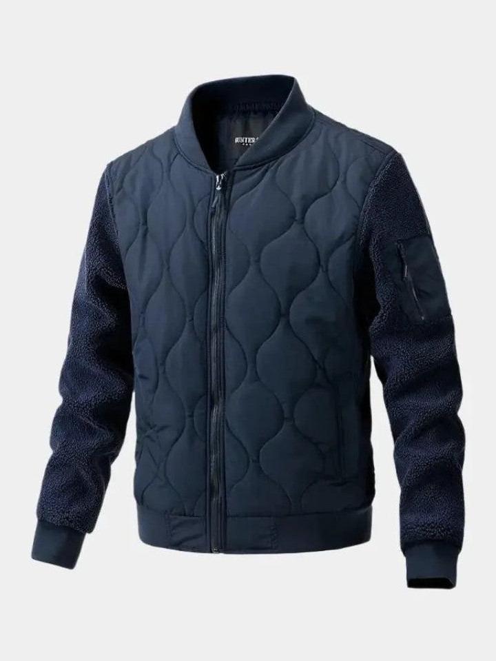 Men’s Fleece-Lined Quilted Flight Bomber Jacket