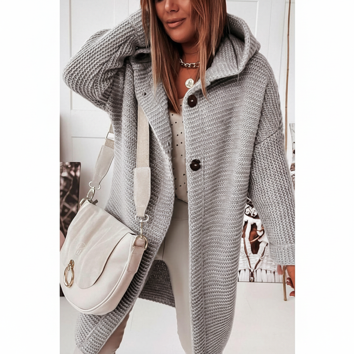 Women’s Long Hooded Merino Wool Cardigan
