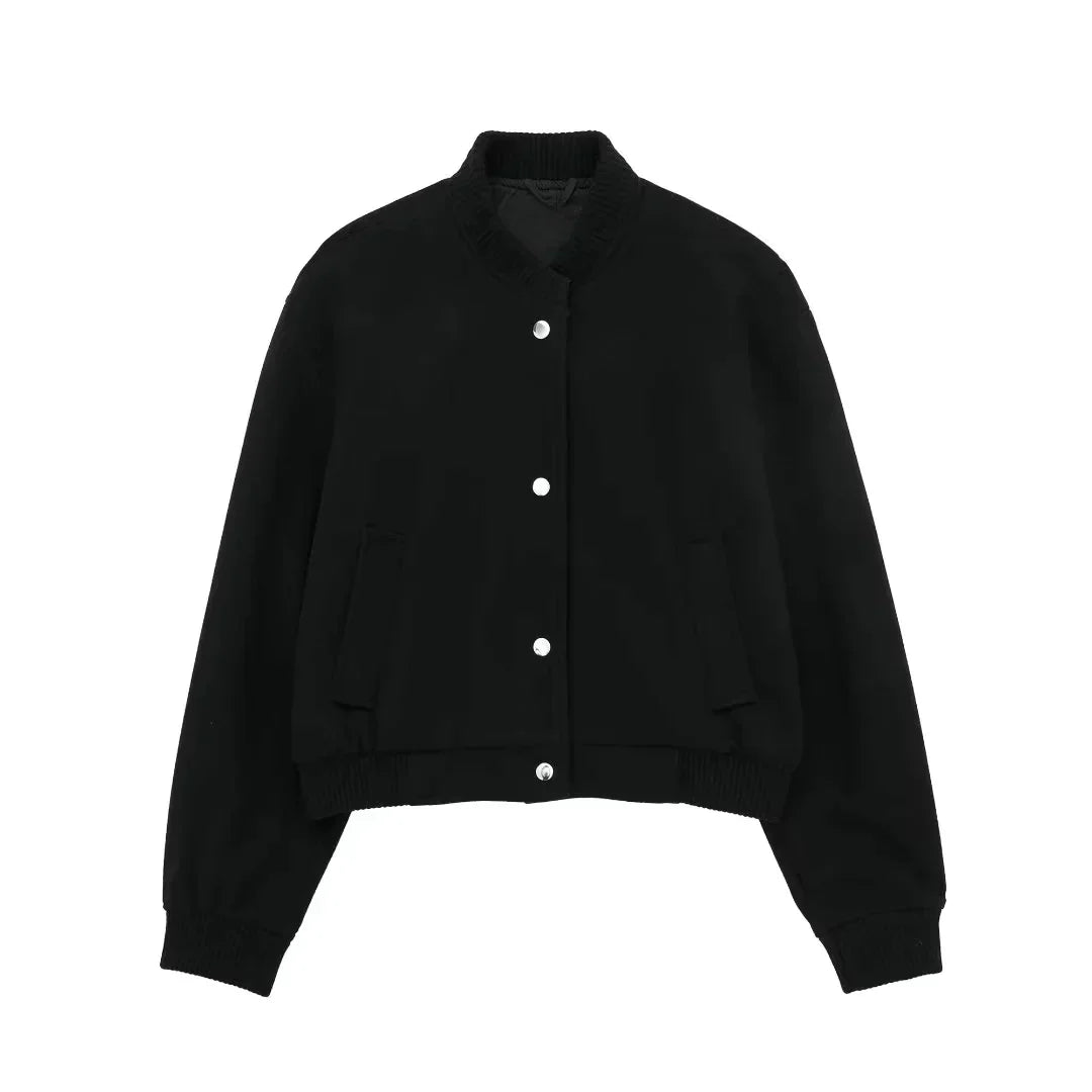 Women’s Fleece Cropped Bomber Jacket