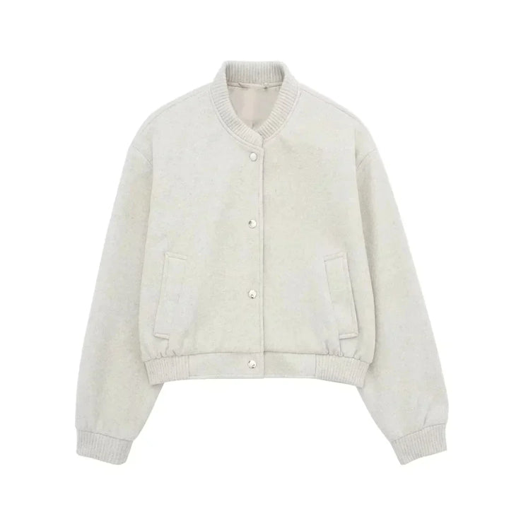 Women’s Fleece Cropped Bomber Jacket