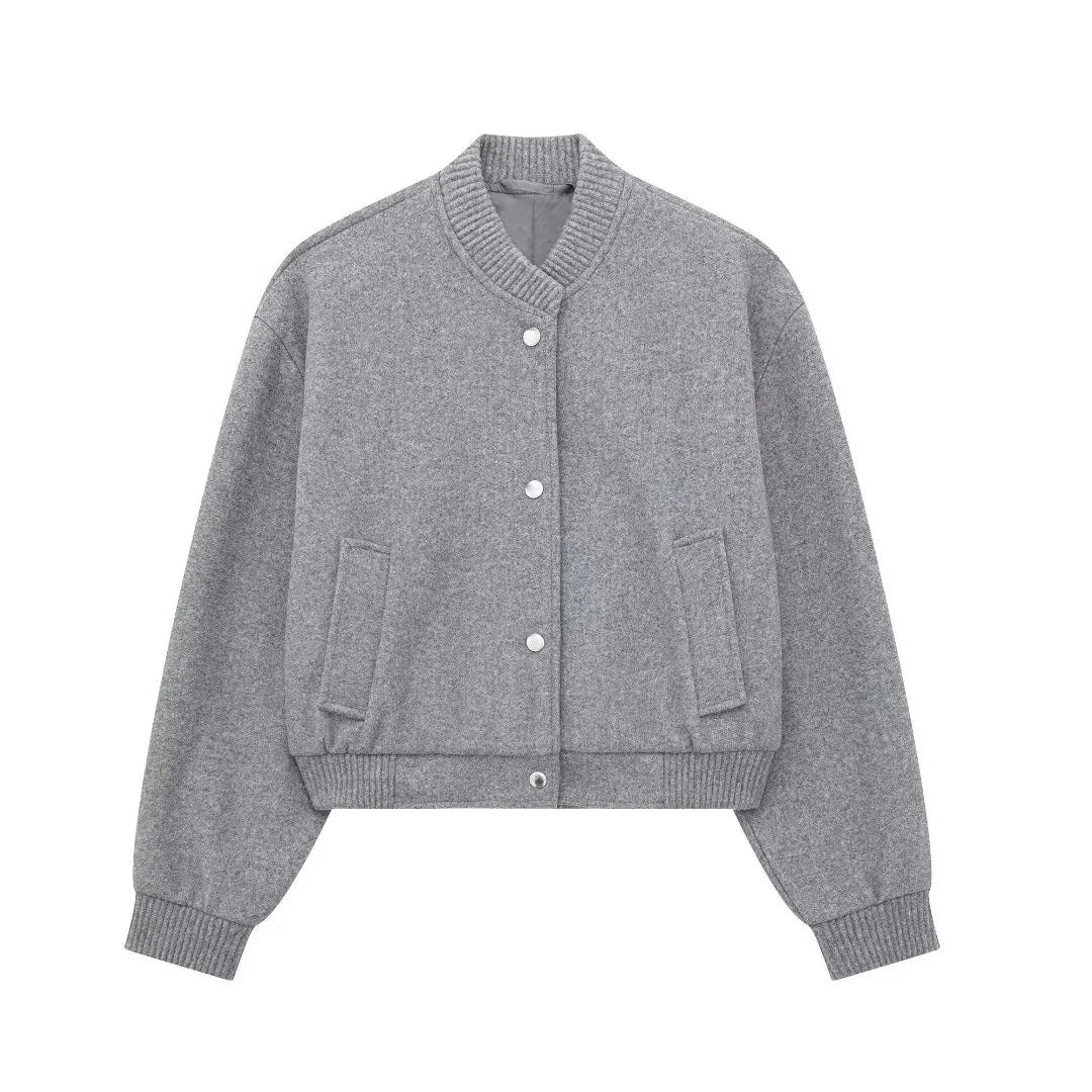 Women’s Fleece Cropped Bomber Jacket