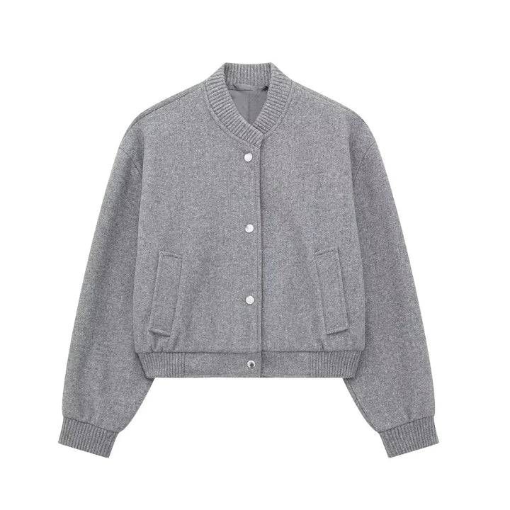 Women’s Fleece Cropped Bomber Jacket