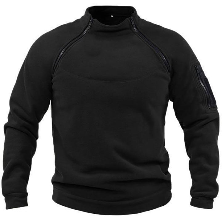 Men's Fleece Tactical Mock Neck Pullover Sweatshirt