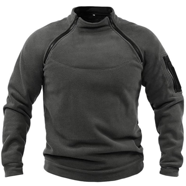 Men's Fleece Tactical Mock Neck Pullover Sweatshirt