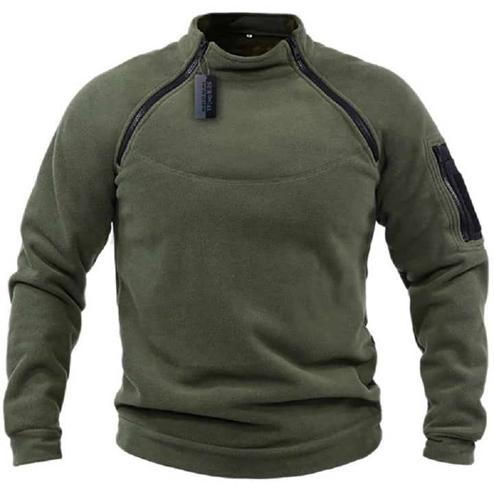 Men's Fleece Tactical Mock Neck Pullover Sweatshirt