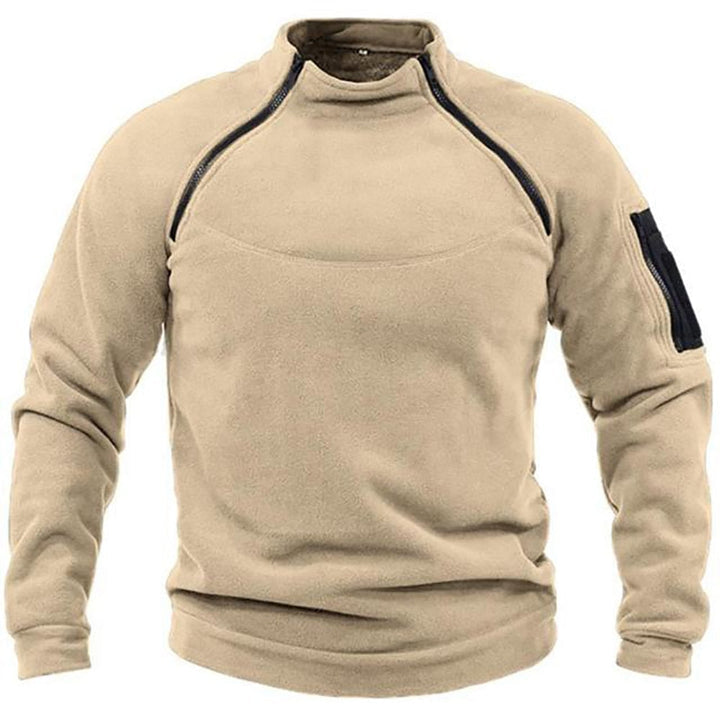 Men's Fleece Tactical Mock Neck Pullover Sweatshirt