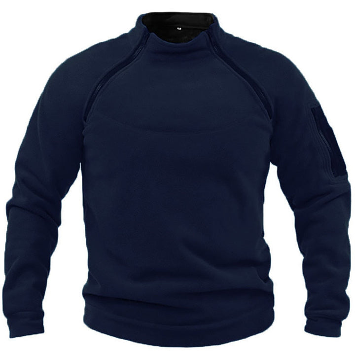 Men's Fleece Tactical Mock Neck Pullover Sweatshirt