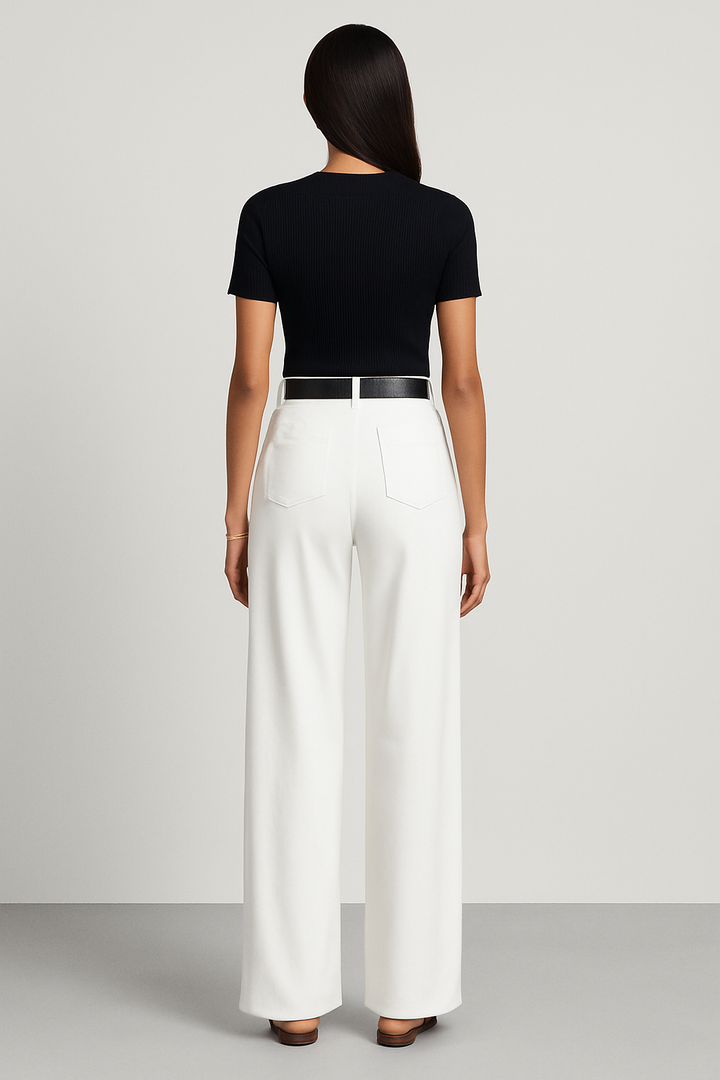 Wide Leg Trousers Women's High Waisted Breathable Summer Blend Tailored Pants